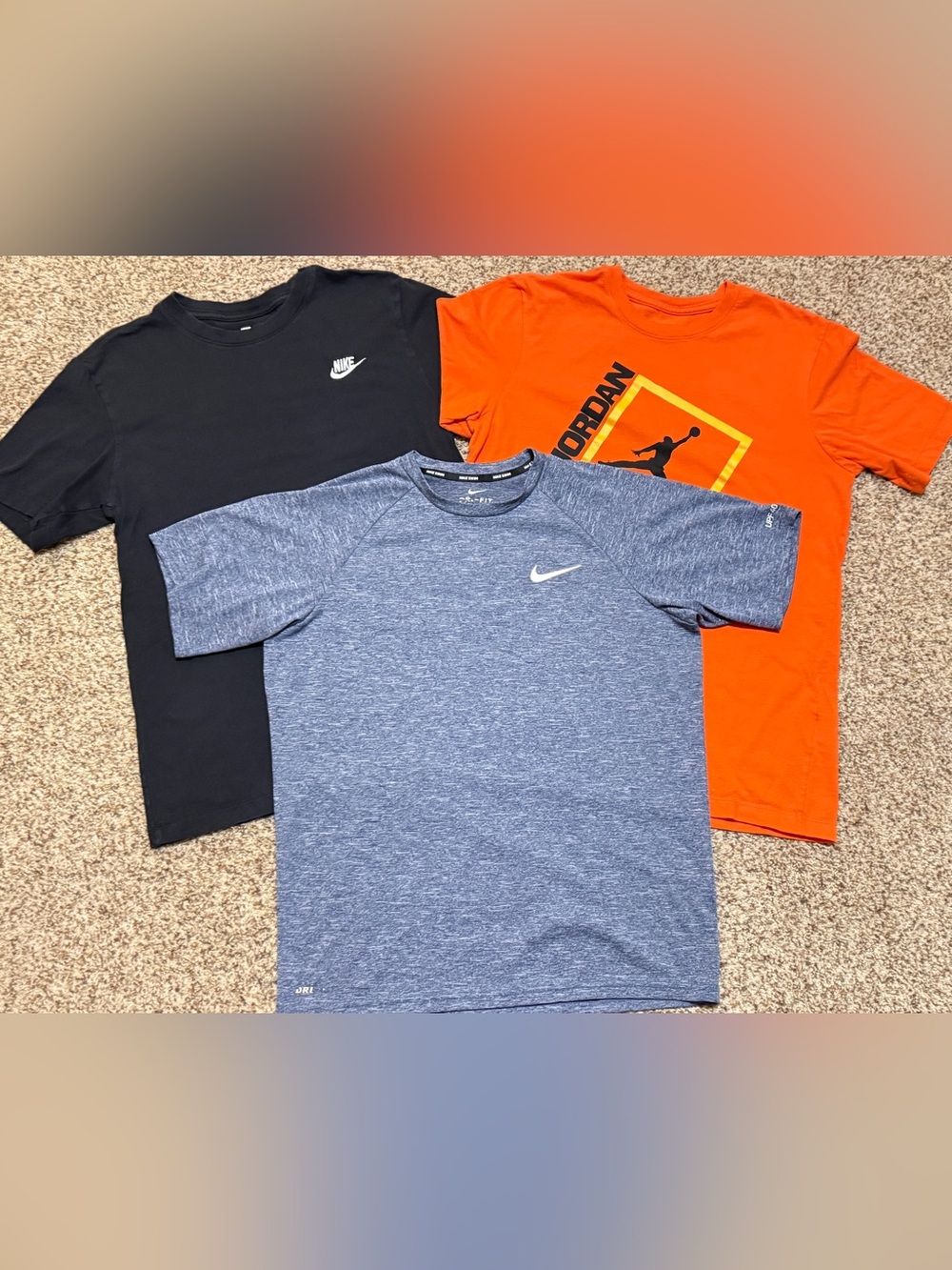 Nike & Jordan Short Sleeve T-Shirt Bundle - 3 Pack Tees Mens Size Small